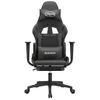 Silla Gaming | Silla De Oficina | Silla Gamer Ergonomica De Masaje Y Reposapiés Cuero Sintético Negro Gris Cfw790447