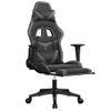 Silla Gaming | Silla De Oficina | Silla Gamer Ergonomica De Masaje Y Reposapiés Cuero Sintético Negro Gris Cfw790449