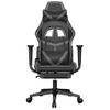 Silla Gaming | Silla De Oficina | Silla Gamer Ergonomica De Masaje Y Reposapiés Cuero Sintético Negro Gris Cfw790449