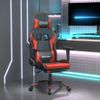 Silla Gaming | Silla De Oficina | Silla Gamer Ergonomica De Masaje Y Reposapiés Cuero Sintético Negro Rojo Cfw790451