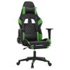 Silla Gaming | Silla De Oficina | Silla Gamer Ergonomica De Masaje Y Reposapiés Cuero Sintético Negro Verde Cfw790455