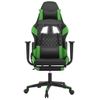 Silla Gaming | Silla De Oficina | Silla Gamer Ergonomica De Masaje Y Reposapiés Cuero Sintético Negro Verde Cfw790455