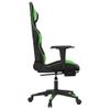 Silla Gaming | Silla De Oficina | Silla Gamer Ergonomica De Masaje Y Reposapiés Cuero Sintético Negro Verde Cfw790455