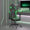 Silla Gaming | Silla De Oficina | Silla Gamer Ergonomica De Masaje Y Reposapiés Cuero Sintético Negro Verde Cfw790456