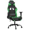 Silla Gaming | Silla De Oficina | Silla Gamer Ergonomica De Masaje Y Reposapiés Cuero Sintético Negro Verde Cfw790456