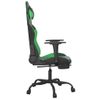 Silla Gaming | Silla De Oficina | Silla Gamer Ergonomica De Masaje Y Reposapiés Cuero Sintético Negro Verde Cfw790456