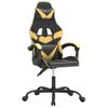 Silla Gaming | Silla De Oficina | Silla Gamer Ergonomica Giratoria Cuero Sintético Negro Y Dorado Cfw790463