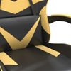 Silla Gaming | Silla De Oficina | Silla Gamer Ergonomica Giratoria Cuero Sintético Negro Y Dorado Cfw790463