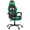 Silla Gaming | Silla De Oficina | Silla Gamer Ergonomica Giratoria Y Reposapiés Cuero Sintético Negro Verde Cfw790486