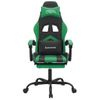 Silla Gaming | Silla De Oficina | Silla Gamer Ergonomica Giratoria Y Reposapiés Cuero Sintético Negro Verde Cfw790486