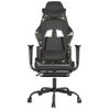 Silla Gaming Masaje | Silla De Oficina | Silla Gamer Ergonomica Reposapiés Cuero Sintético Negro Camuflaje Cfw790487