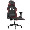 Silla Gaming Masaje | Silla De Oficina | Silla Gamer Ergonomica Reposapiés Cuero Sintético Negro Rojo Tinto Cfw790492