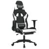 Silla Gaming Masaje | Silla De Oficina | Silla Gamer Ergonomica Y Reposapiés Cuero Sintético Negro Blanco Cfw790499