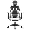 Silla Gaming Masaje | Silla De Oficina | Silla Gamer Ergonomica Y Reposapiés Cuero Sintético Negro Blanco Cfw790499