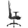 Silla Gaming Masaje | Silla De Oficina | Silla Gamer Ergonomica Y Reposapiés Cuero Sintético Negro Blanco Cfw790499