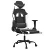 Silla Gaming Masaje | Silla De Oficina | Silla Gamer Ergonomica Y Reposapiés Cuero Sintético Negro Blanco Cfw790503