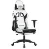 Silla Gaming Masaje | Silla De Oficina | Silla Gamer Ergonomica Y Reposapiés Cuero Sintético Negro Blanco Cfw790506