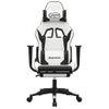 Silla Gaming Masaje | Silla De Oficina | Silla Gamer Ergonomica Y Reposapiés Cuero Sintético Negro Blanco Cfw790506