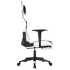 Silla Gaming Masaje | Silla De Oficina | Silla Gamer Ergonomica Y Reposapiés Cuero Sintético Negro Blanco Cfw790506