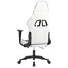 Silla Gaming Masaje | Silla De Oficina | Silla Gamer Ergonomica Y Reposapiés Cuero Sintético Negro Blanco Cfw790506