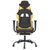 Silla Gaming Masaje | Silla De Oficina | Silla Gamer Ergonomica Y Reposapiés Cuero Sintético Negro Dorado Cfw790509