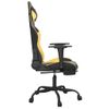 Silla Gaming Masaje | Silla De Oficina | Silla Gamer Ergonomica Y Reposapiés Cuero Sintético Negro Dorado Cfw790509