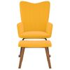 Sillón De Salón | Silla Mecedora Con Reposapiés Tela Amarillo Mostaza Cfw790554