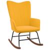 Sillón De Salón | Silla Mecedora Con Reposapiés Tela Amarillo Mostaza Cfw790554