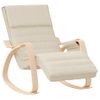 Sillón De Salón | Silla Mecedora De Tela Color Crema Cfw790622