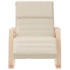 Sillón De Salón | Silla Mecedora De Tela Color Crema Cfw790622