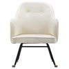 Silla Mecedora | Sillón Balancín Relax | Sillón De Salón De Terciopelo Blanco Crema Cfw790656