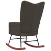 Sillón De Salón | Silla Mecedora De Terciopelo Gris Oscuro Cfw790660