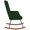 Sillón De Salón | Silla Mecedora De Terciopelo Verde Oscuro Cfw790670