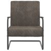 Sillón De Salón | Silla Voladiza De Terciopelo Gris Claro Cfw790708