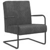 Sillón De Salón | Silla Voladiza De Terciopelo Gris Oscuro Cfw790709