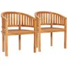 Pack 2 Uds Sillón De Salón | Sillas Banana Madera Maciza De Teca Cfw790712