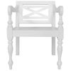 Pack 2 Uds Sillón De Salón | Sillas Batavia Madera Maciza De Caoba Blanco Cfw790714