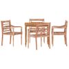 Pack 4 Uds Sillón De Salón | Sillas Batavia Madera Maciza De Teca Encalada Cfw790738