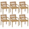 Pack 6 Uds Sillón De Salón | Sillas Batavia Madera Maciza De Teca Con Cojines Cfw790743