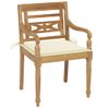 Pack 8 Uds Sillón De Salón | Sillas Batavia Madera Maciza De Teca Con Cojines Cfw790751