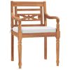 Pack 2 Uds Sillón De Salón | Sillas Batavia Con Cojines Madera De Teca Maciza Cfw790763