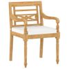 Pack 4 Uds Sillón De Salón | Sillas Batavia Con Cojines Madera Maciza De Teca Cfw790764