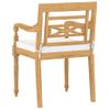 Pack 4 Uds Sillón De Salón | Sillas Batavia Con Cojines Madera Maciza De Teca Cfw790764