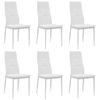 Pack 6 Uds Sillas Comedor | Silla De Cocina | Mueble De Comedor Cuero Artificial Blanco Cfw790802