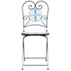 Pack 2 Uds Sillón De Salón | Sillas De Bistró Plegables Cerámica Azul Y Blanco Cfw790808