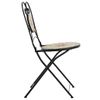 Pack 2 Uds Sillón De Salón | Sillas De Bistró Plegables Cerámica Terracota Y Blanco Cfw790813