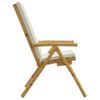 Pack 2 Uds Sillón De Salón | Sillas De Bistró Plegables Con Cojines Bambú Blanco Crema Cfw790814