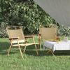 Pack 2 Uds Sillón De Salón | Sillas De Camping Tela Oxford Beige 54x43x59 Cm Cfw790824