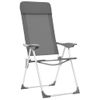 Pack 2 Uds Sillón De Salón | Sillas De Camping Plegables Aluminio Gris Cfw790833