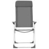 Pack 4 Uds Sillón De Salón | Sillas De Camping Plegables Aluminio Gris Cfw790836